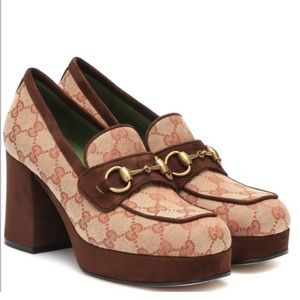 NEW Gucci Houdan GG Supreme Platform Loafers USED ONCE COMES WITH BOX!
